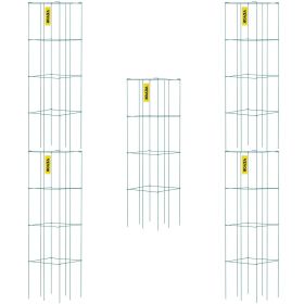 VEVOR Tomato Cages, 11.8" x 11.8" x 46.1", 5 Packs Square Plant Support Cages, Green PVC-Coated Steel Tomato Towers for Climbing Vegetables, Plants