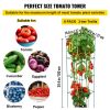 VEVOR Tomato Cages, 14.6" x 14.6" x 39.4", 6 Packs Square Plant Support Cages, Green PVC-Coated Steel Tomato Towers for Climbing Vegetables, Plants