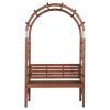 6.8FT Wooden Arch with Bench for 2 People, Garden Arbor Trellis for Climbing Plant, Outdoor Garden Lawn Backyard Patio Decor, Dark Brown