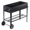 VEVOR Raised Garden Bed, 42.5 x 19.5 x 31.5 inch Galvanized Metal Planter Box, Elevated Outdoor Planting Boxes with Legs